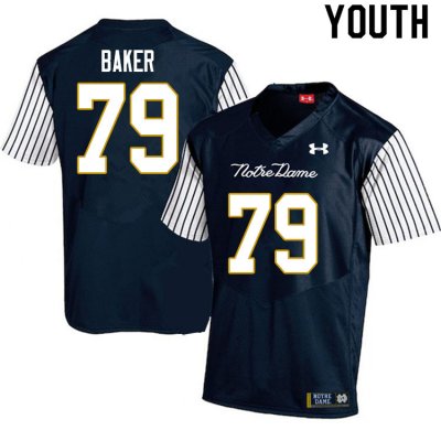Notre Dame Fighting Irish Youth Tosh Baker #79 Navy Under Armour Alternate Authentic Stitched College NCAA Football Jersey BDT1199IT